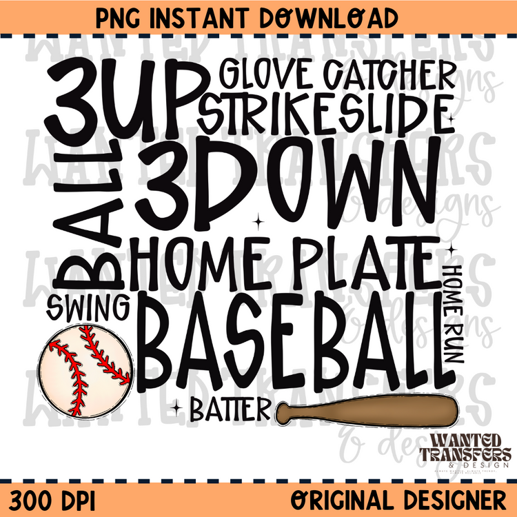 Baseball Collage Baseball Season PNG Digital Download