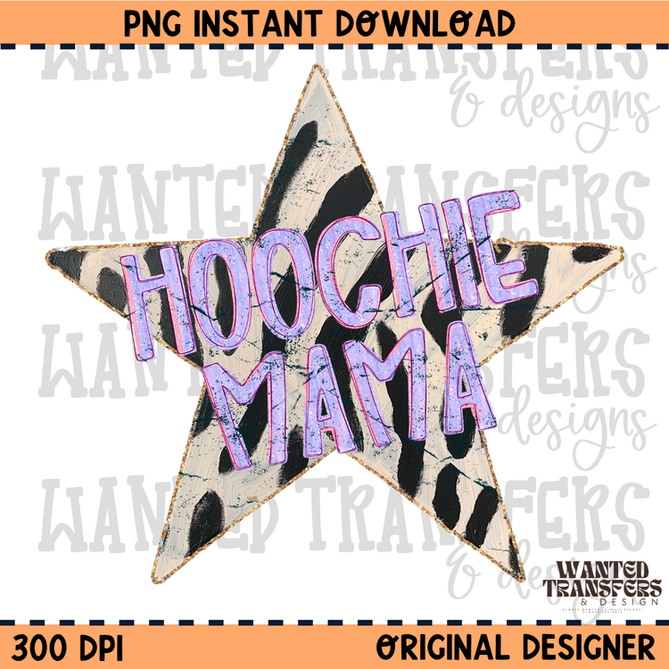 Hoochie Mama Neon Purple Zebra PNG Digital Download