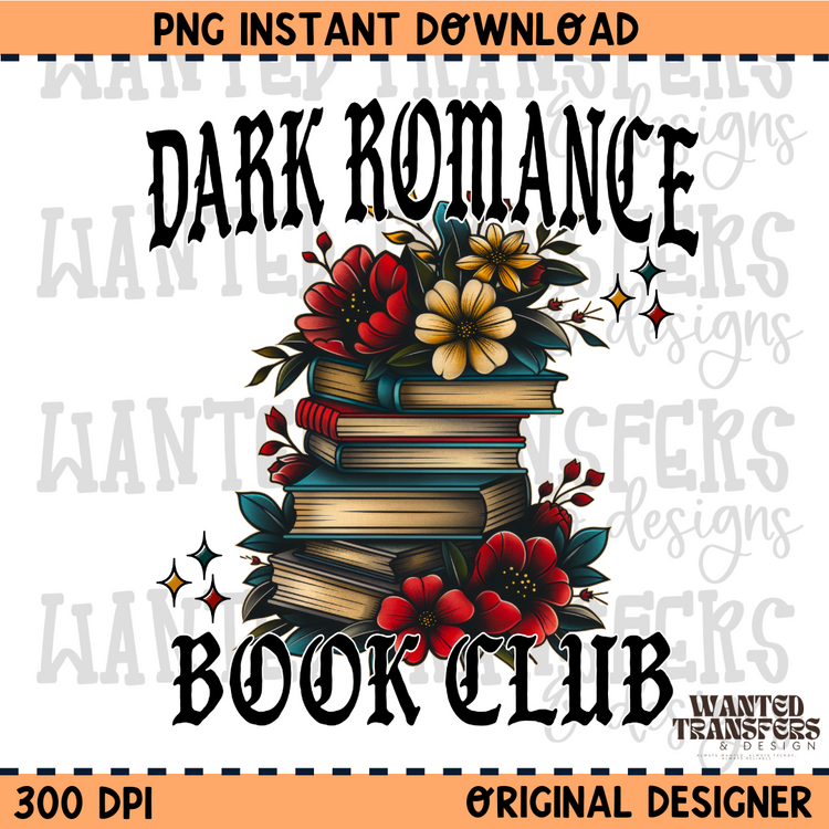 Dark Romance Book Club PNG Digital Download