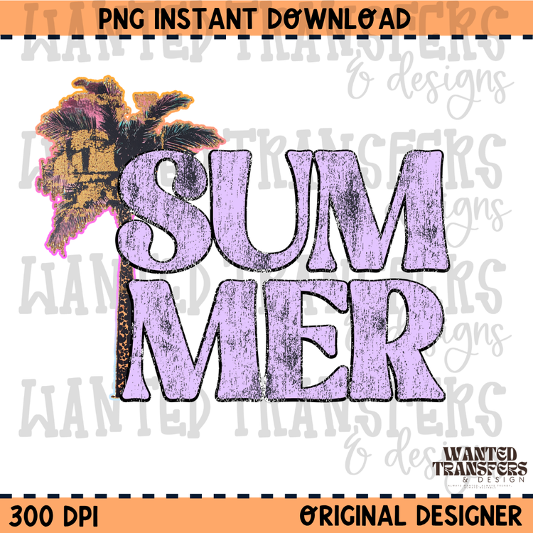 Retro Palm Tree Summer PNG Digital Download