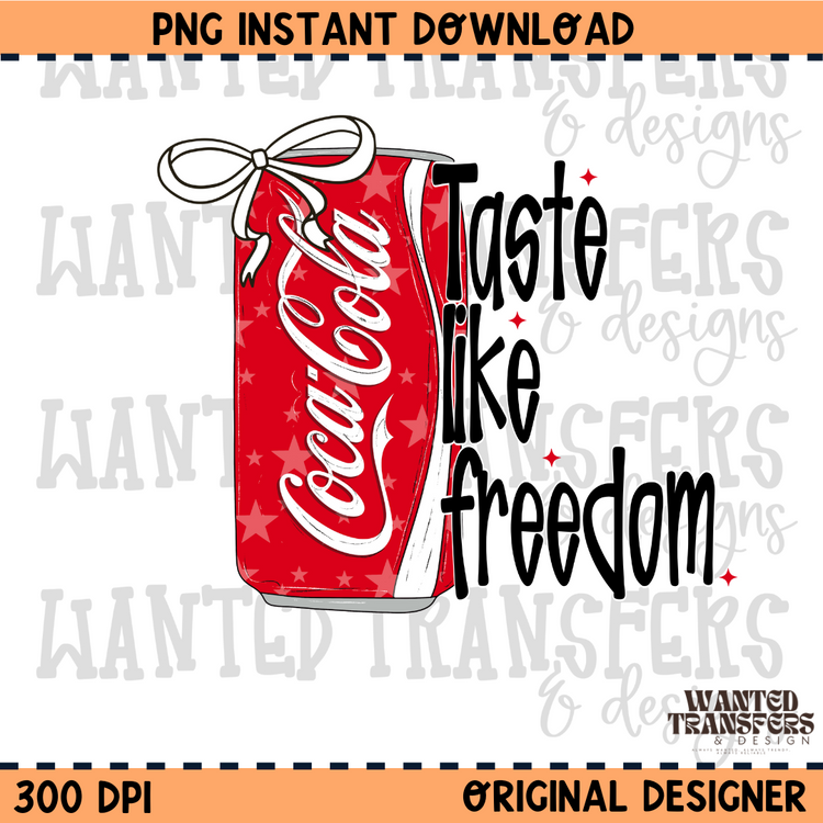Taste Like Freedom Cola PNG Digital Download