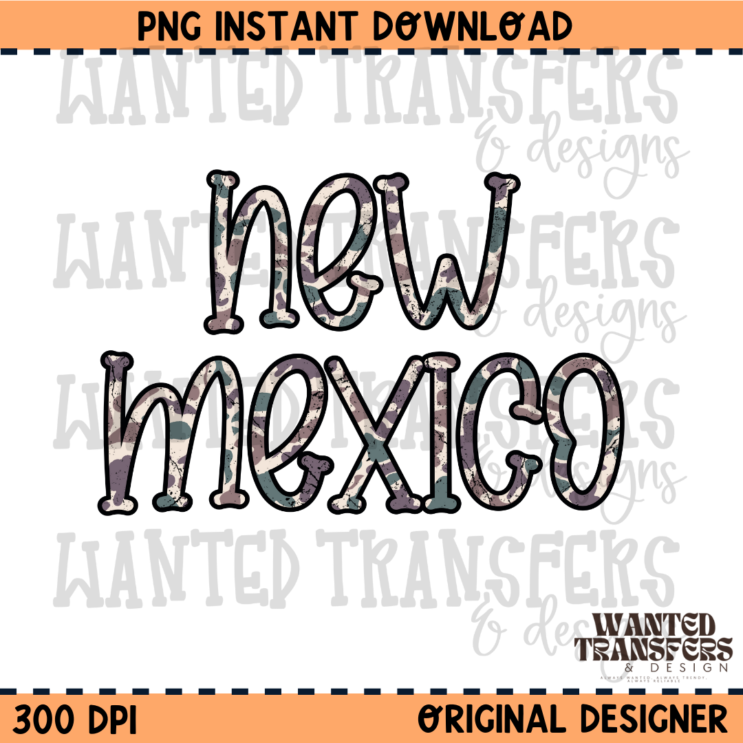 Camo State New Mexico PNG Digital Download