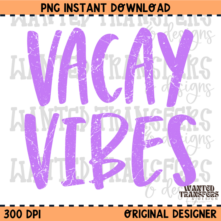 Neon Purple Vacay Vibes Summer PNG Digital Download