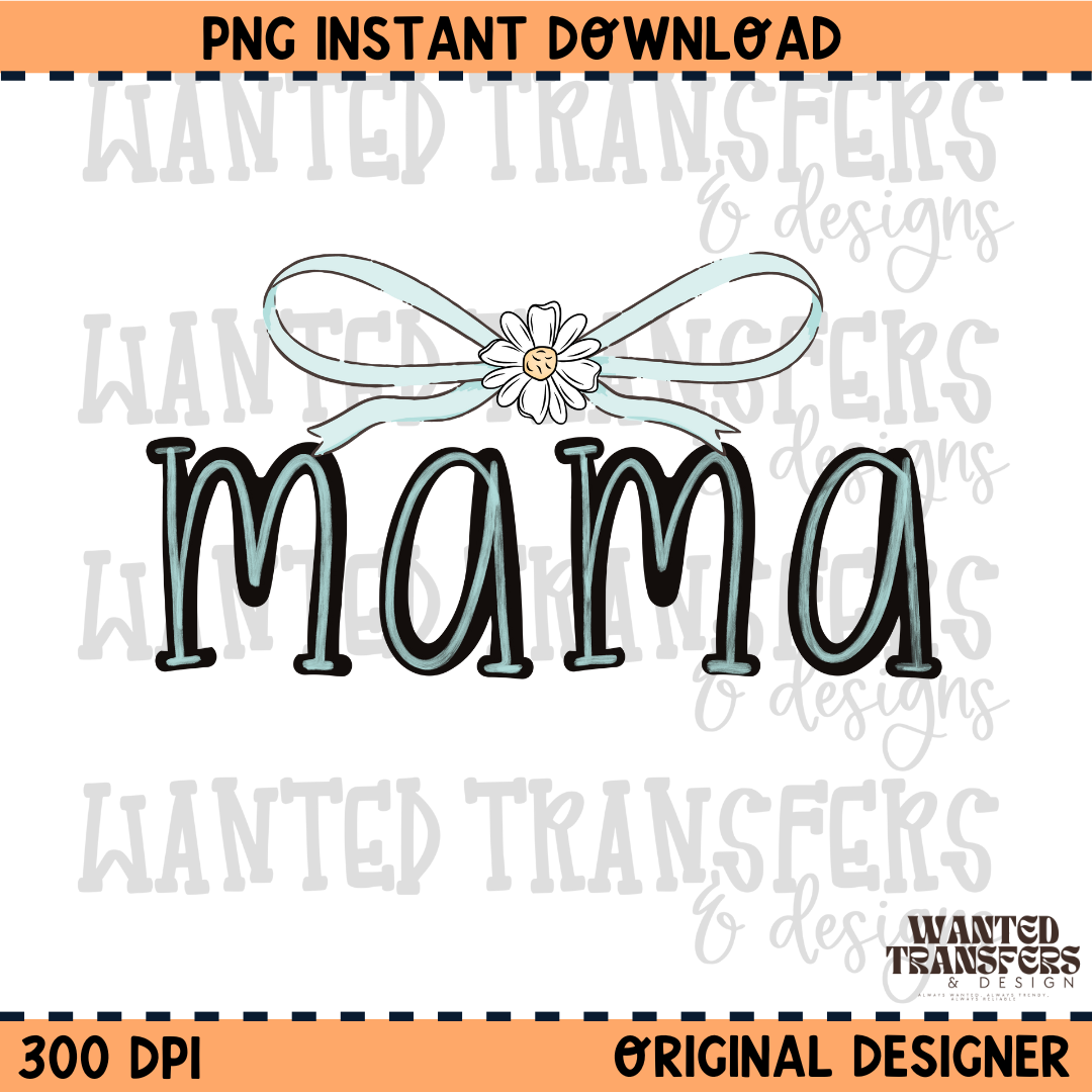 Baby Blue Coquette Mama PNG Digital Download