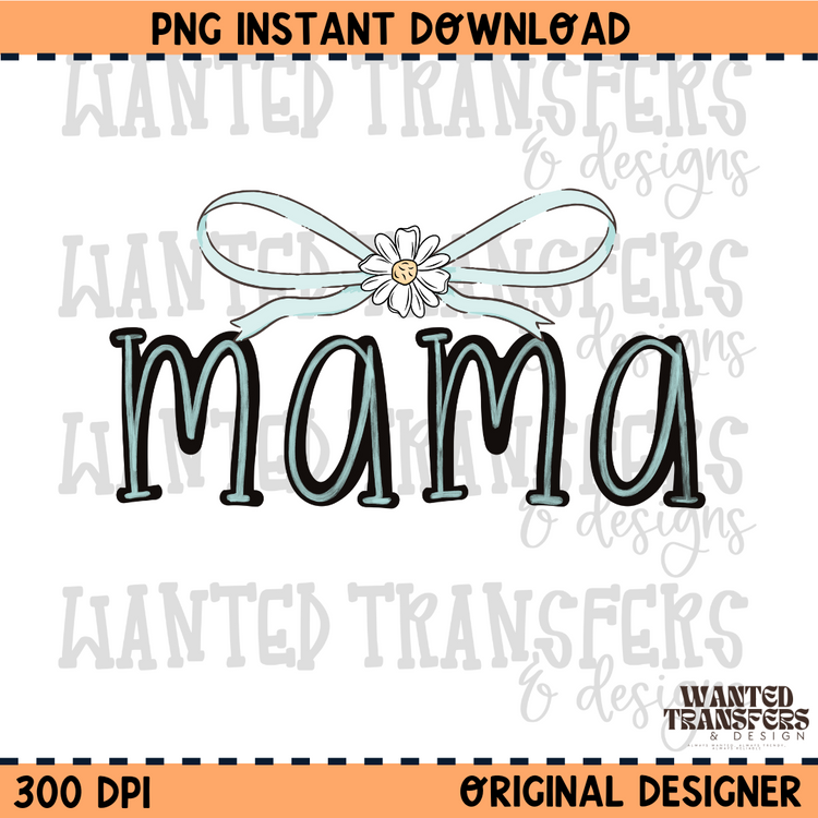 Baby Blue Coquette Mama PNG Digital Download