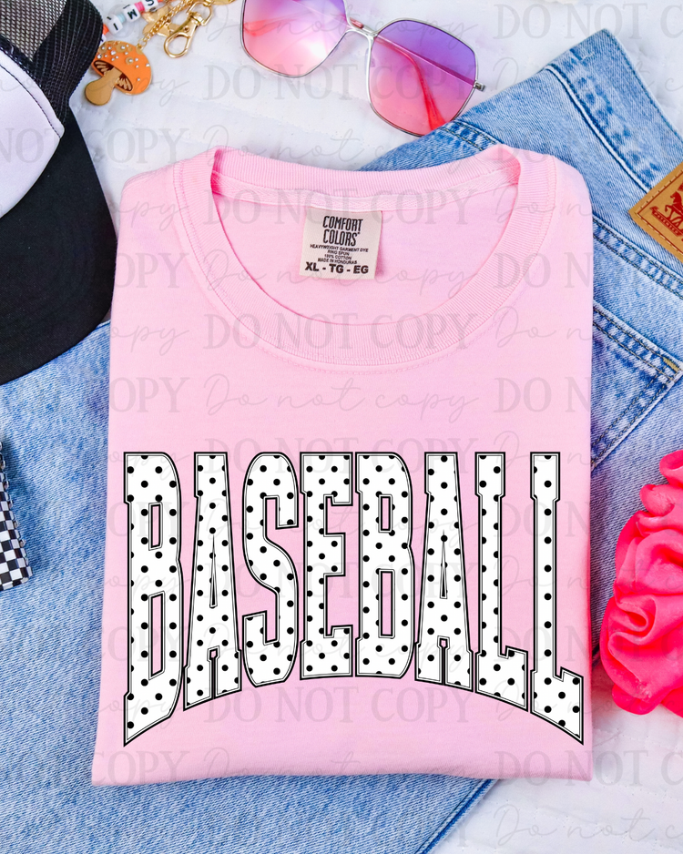 Polka Dot Baseball DTF Transfer