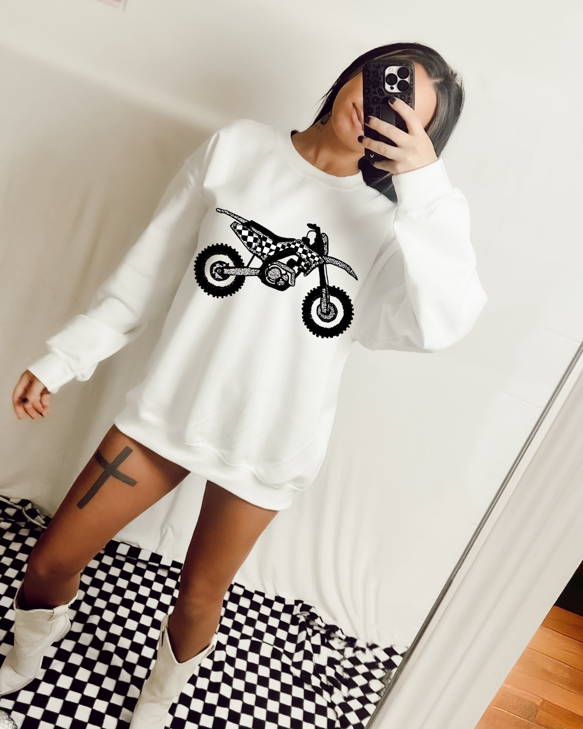 Faux Rhinestone Dirtbike DTF Transfer