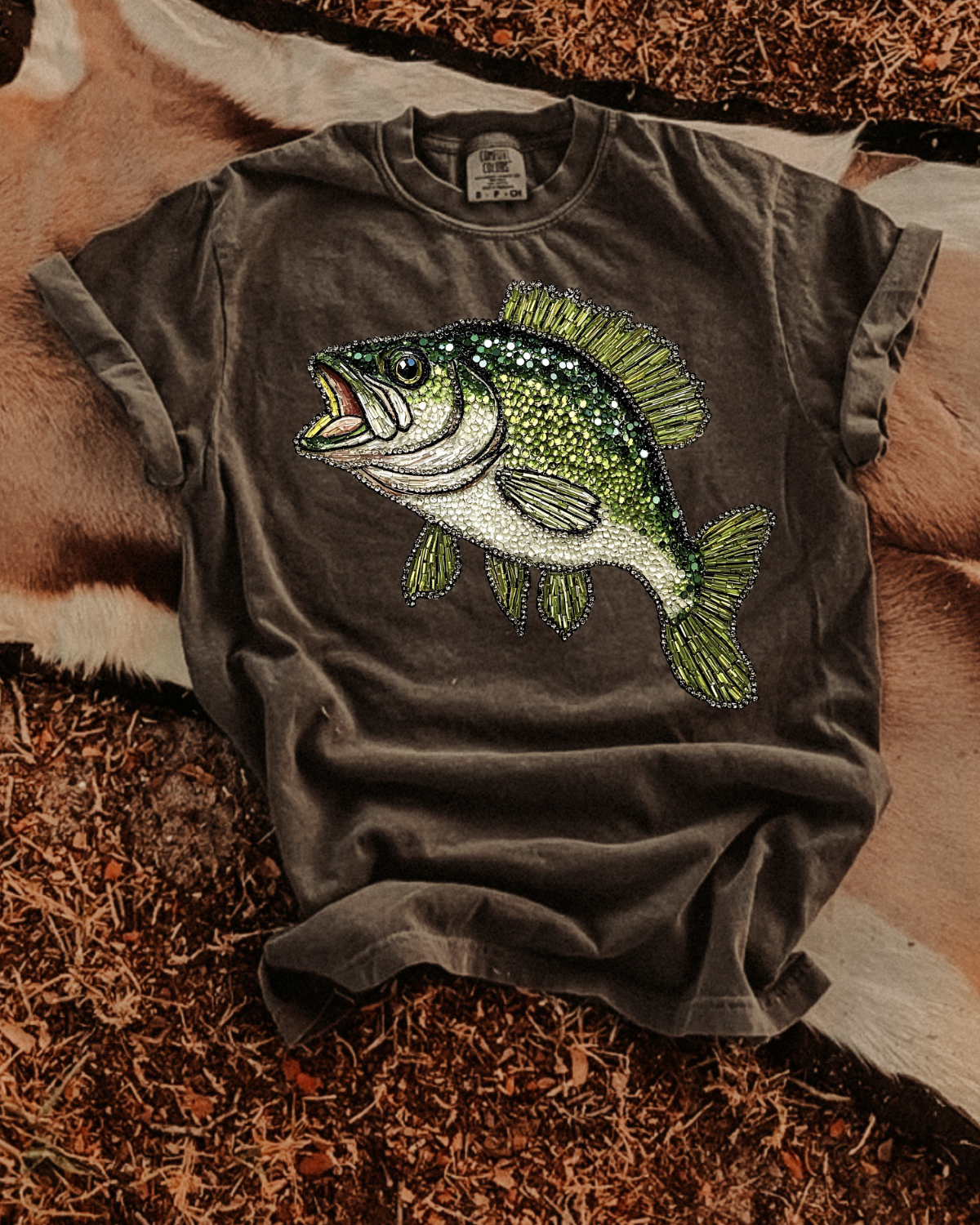 Faux Rhinestone Fish DTF Transfer