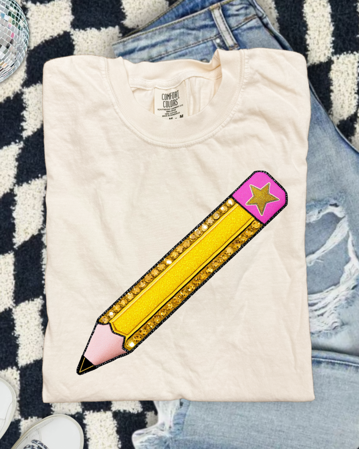 Faux Rhinestone Pencil DTF Transfer