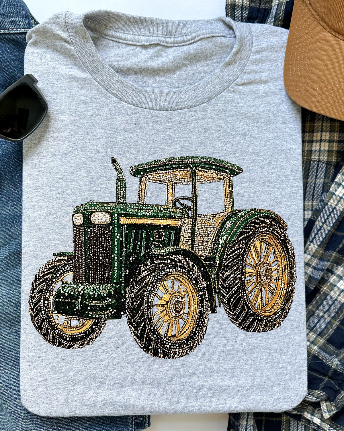 Faux Rhinestone Tractor DTF Transfer