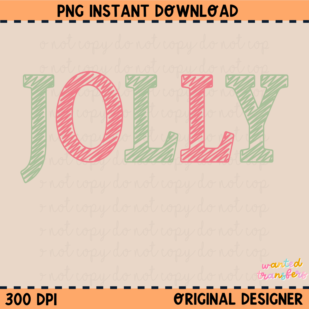 Jolly Scribble Christmas PNG Digital Download
