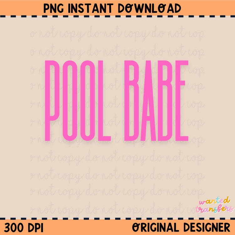 Pool Babe Pink + Yellow PNG Digital Download (YOU GET BOTH)