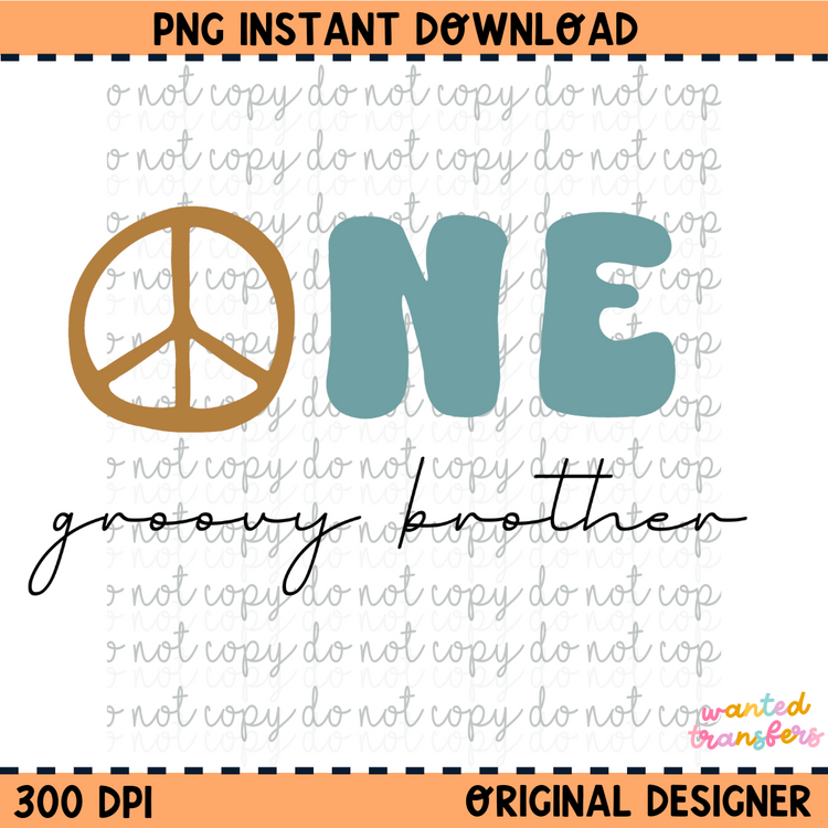 One Groovy Brother PNG Digital Download