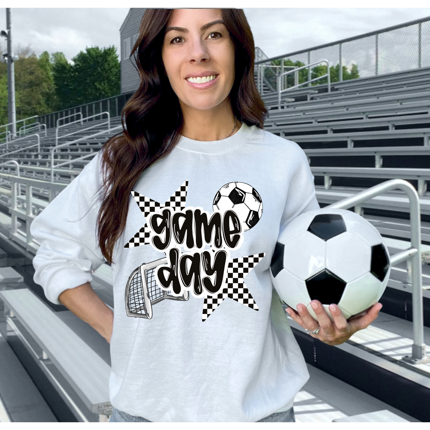 Retro Checkered Soccer Game Day DTF Transfer