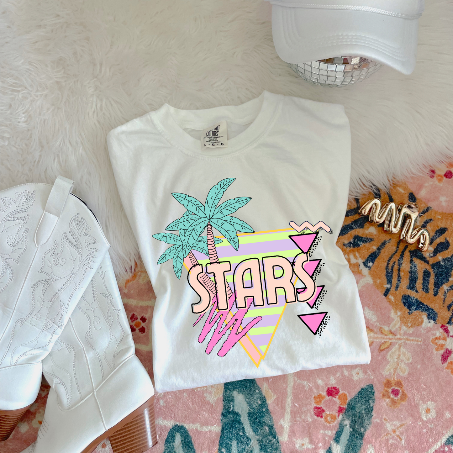 Stars Palm Tree Mascot DTF Transfer