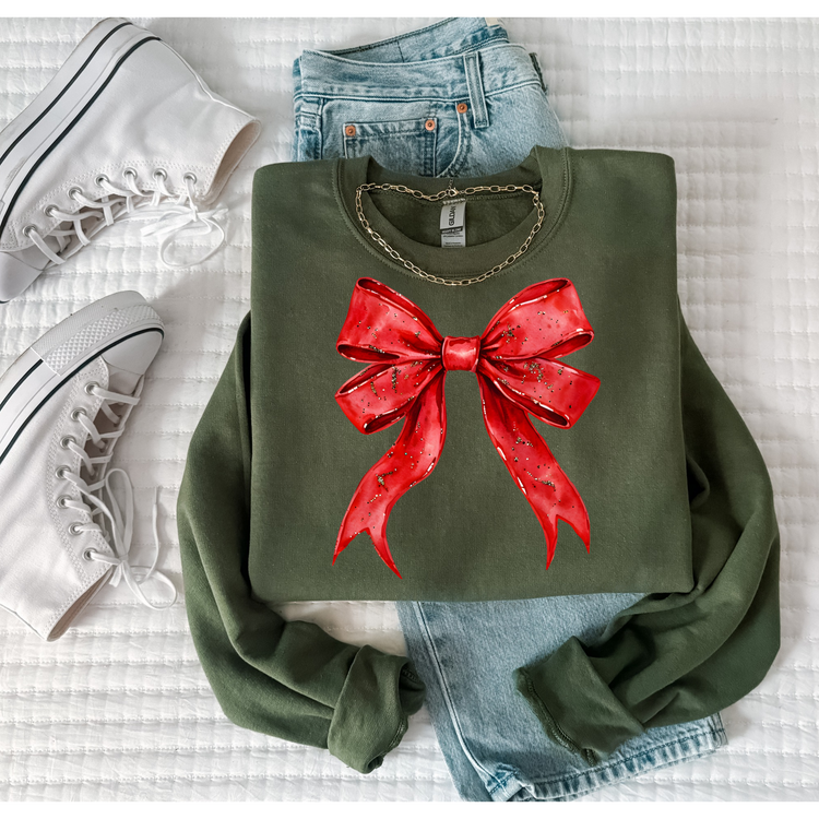 Red Christmas Present Bow DTF Transfer