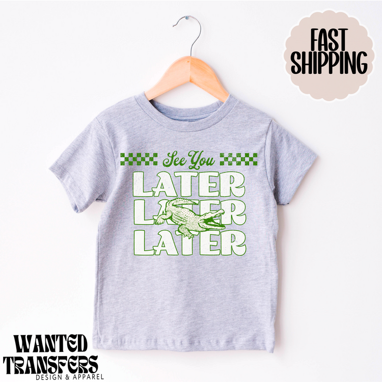 See Ya Later Alligator, Trendy Retro Boys Graphic Tee, Unisex, Grunge, Trendy Kids Tee, Everyday Tee