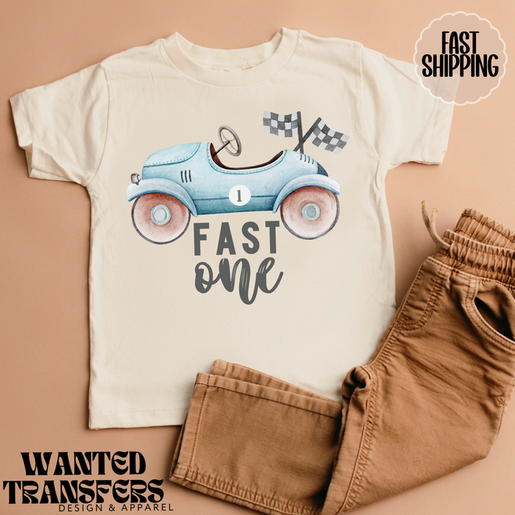 Fast Racing Birthday, Race Car Themed Birthday Tee, Trendy Birthday Dude, Fast, Racing, Watercolor Car, Race Track, First Birthday