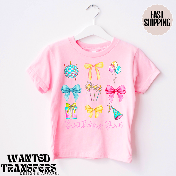 Watercolor Collage Trendy Birthday Girl, Repeat, The Birthday Girl, Any Year Birthday, Trendy Birthday Girl Tee, Tshirt, Birthday Outfit