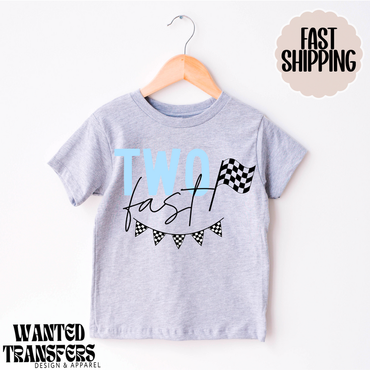 Two Fast Birthday, Race Car Themed Birthday Tee, Trendy Birthday Dude, Fast, Racing, Watercolor Car, Race Track, Two Fast (Copy)