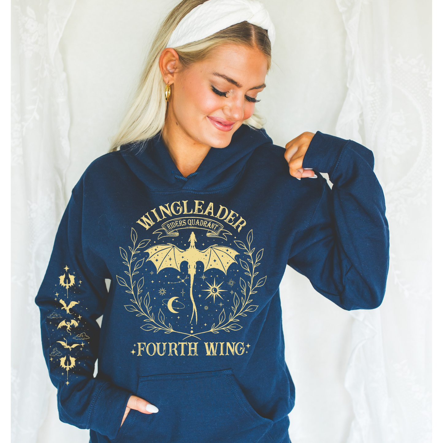 Cream Forth wing Wingleader DTF Transfer (Sleeve + Front Included )