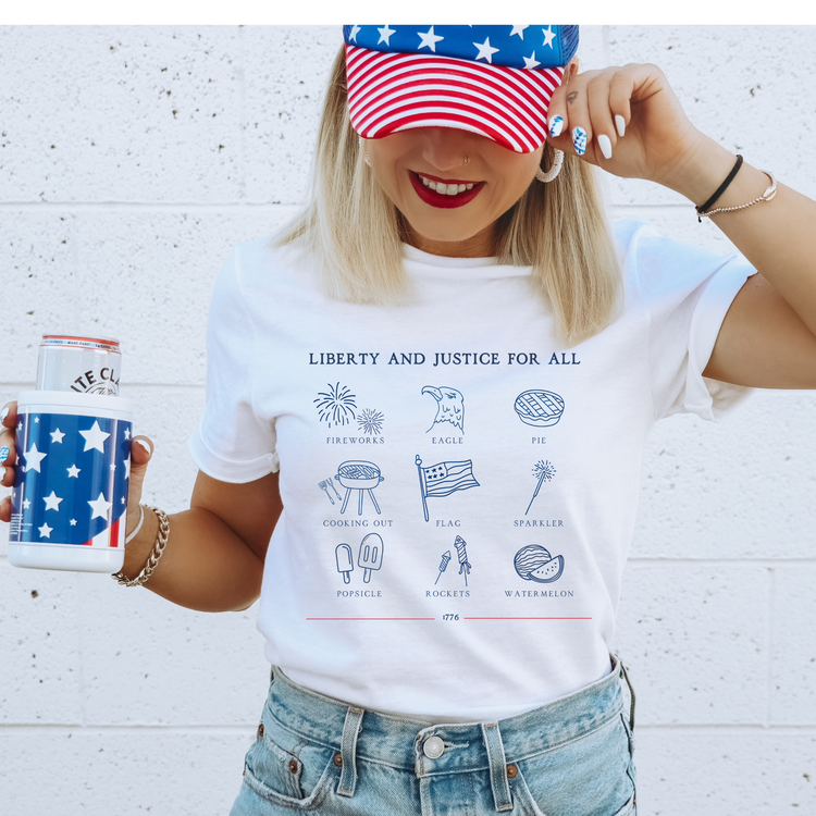 Liberty & Justice for All 4th of July DTF Transfer