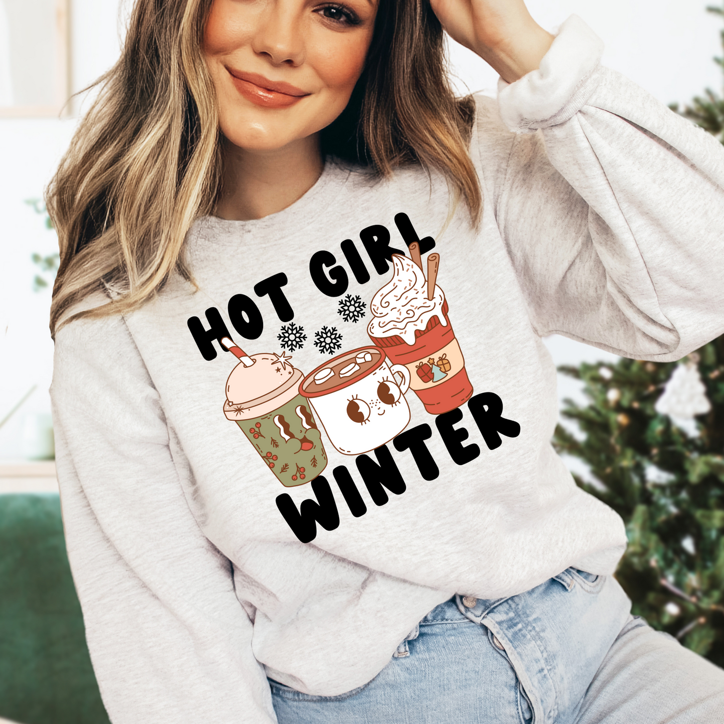 Hot Girl Winter Christmas DTF Transfer
