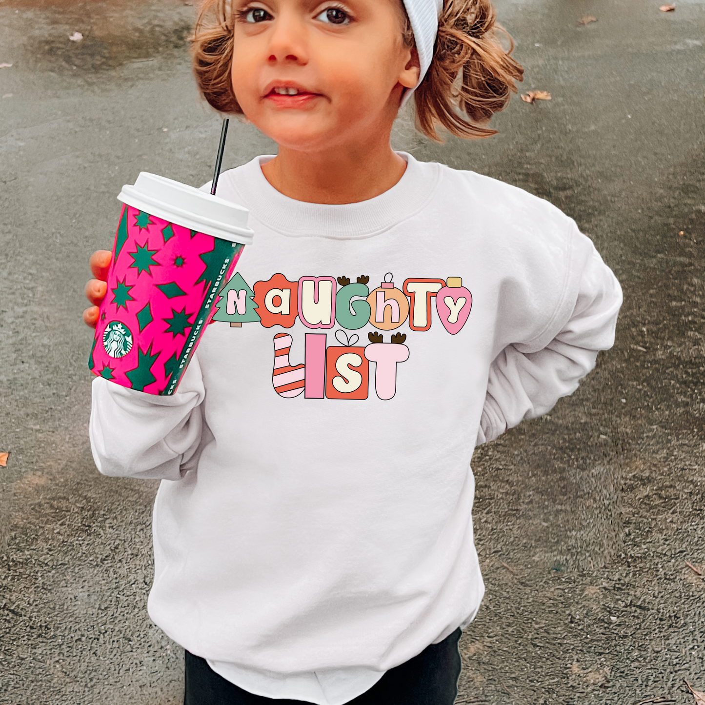 Naughty List Bubble Letters Christmas DTF Transfer