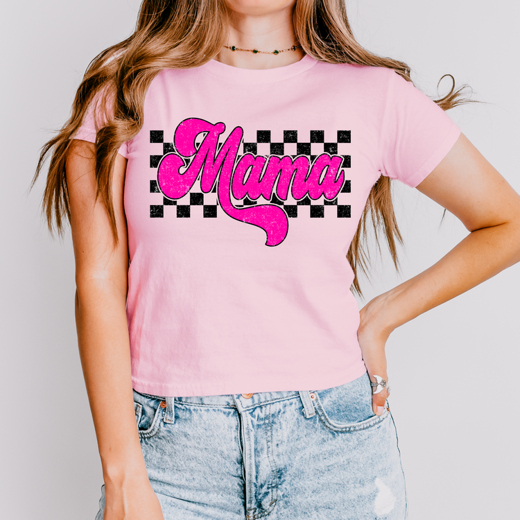 Pink Checkered Mama DTF Transfer