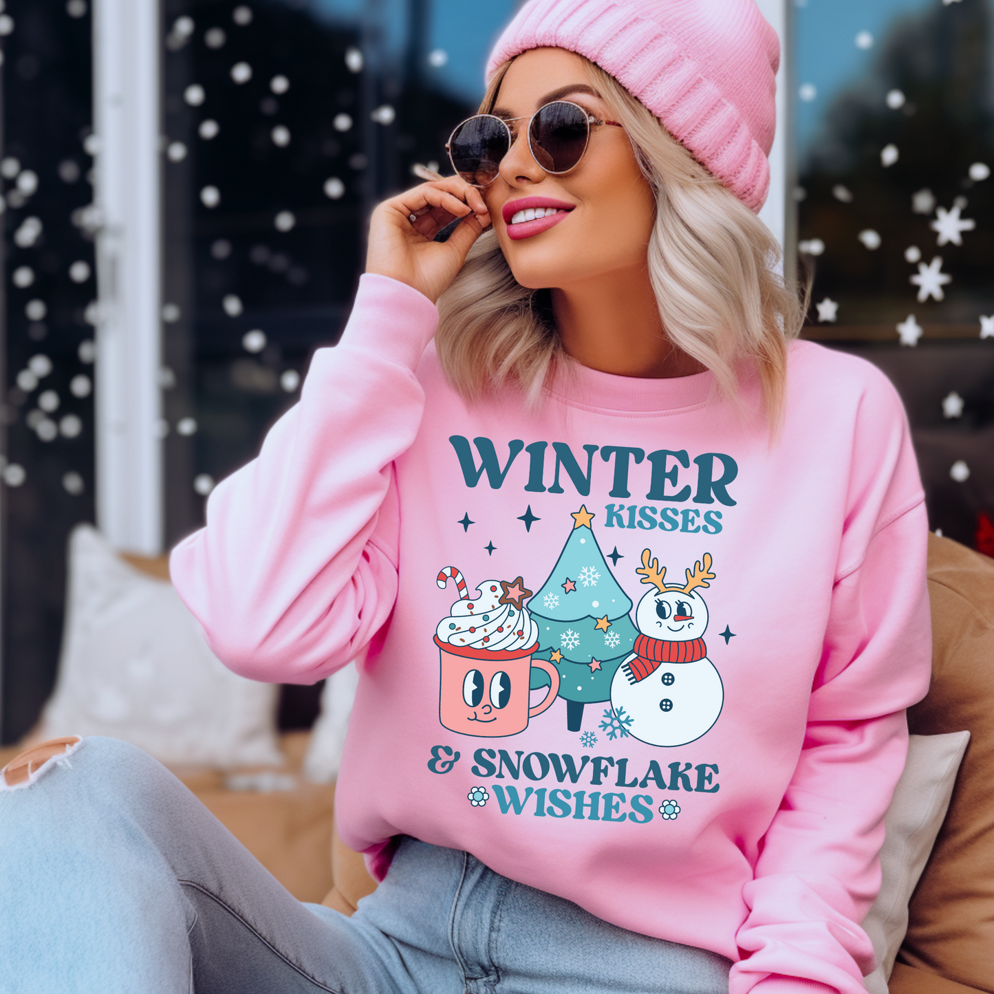 Winter Kisses & Snowflake Wishes DTF Transfer