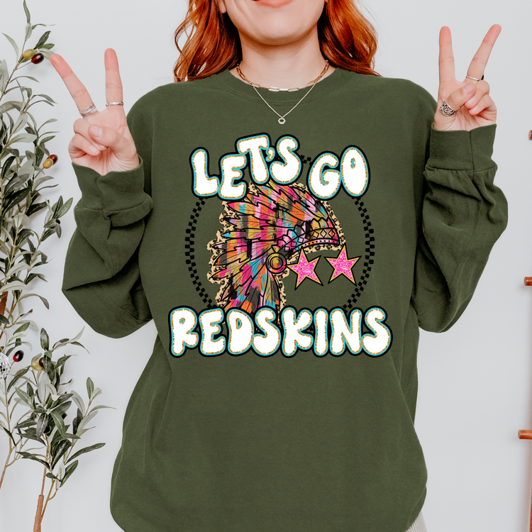 Let's Go Redskins Brushstroke School Spirit DTF Transfer
