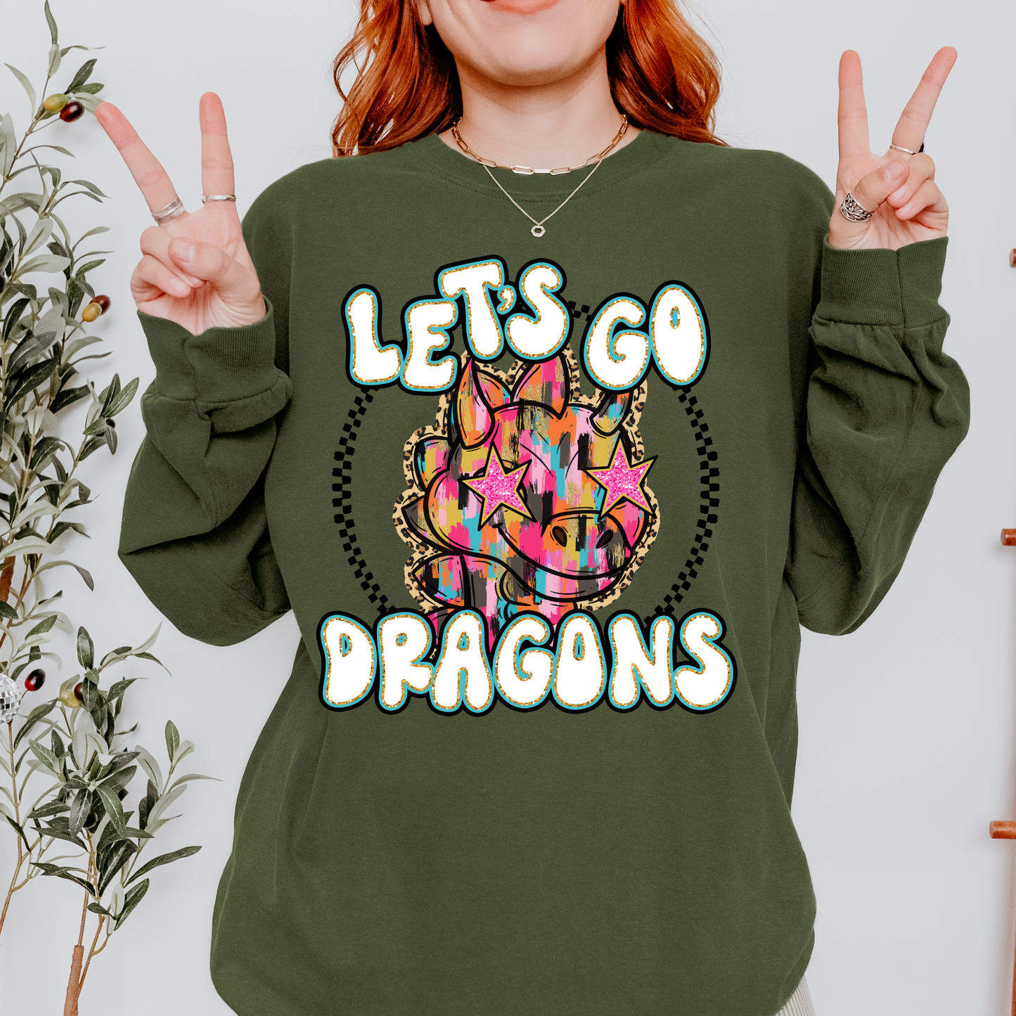 Let's Go Dragons DTF Transfer