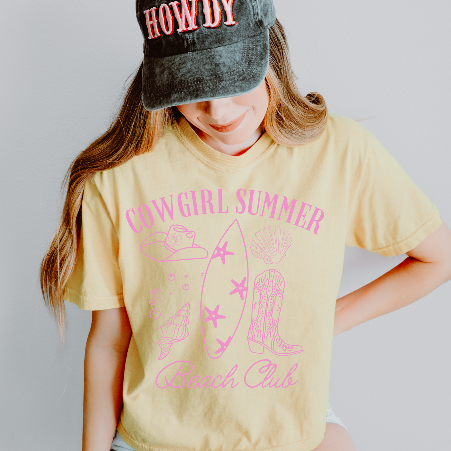 Cowgirl Summer Beach Club Pink DTF Transfer