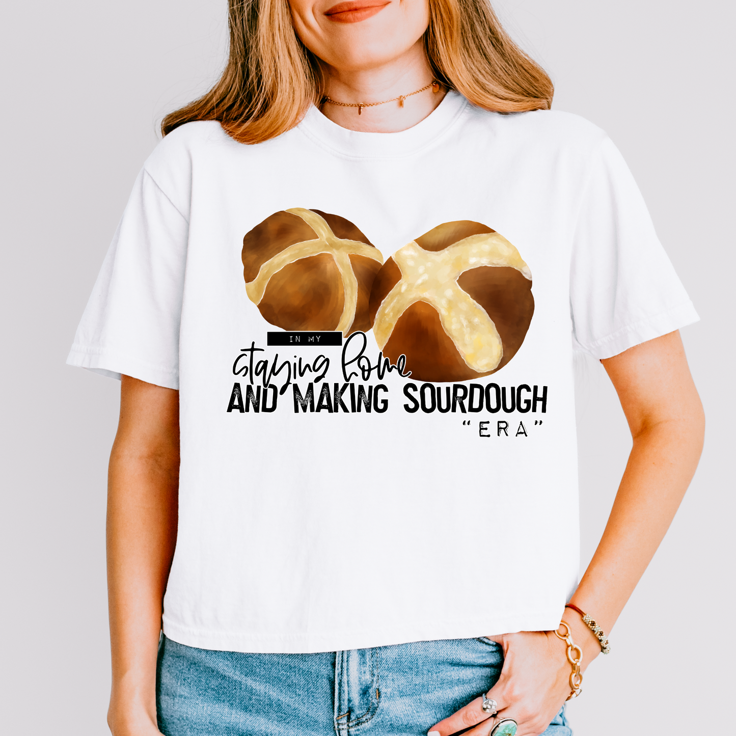 Staying Home And Making Sourdough Era DTF Transfer