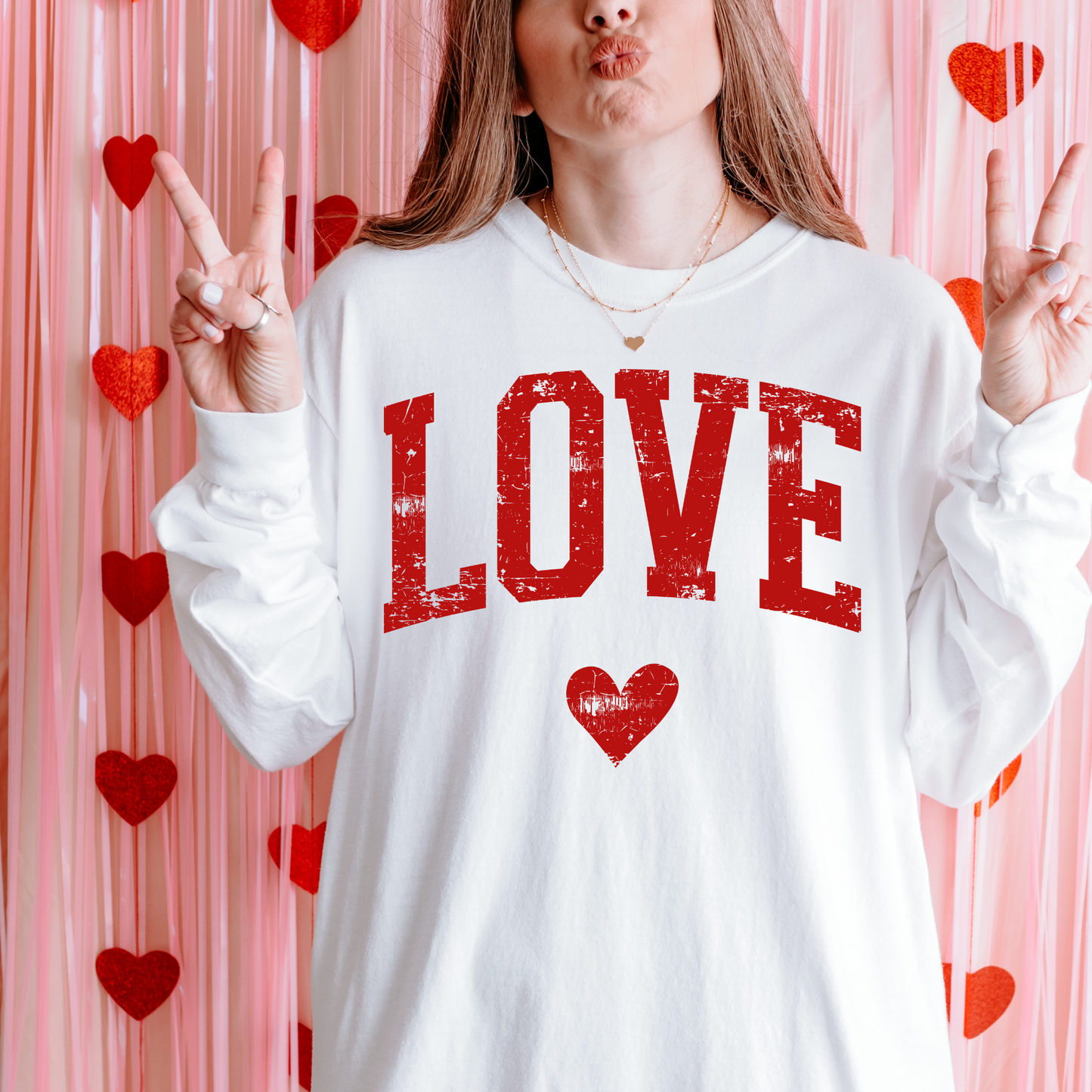 Love Red Distressed Valentines DTF Transfer