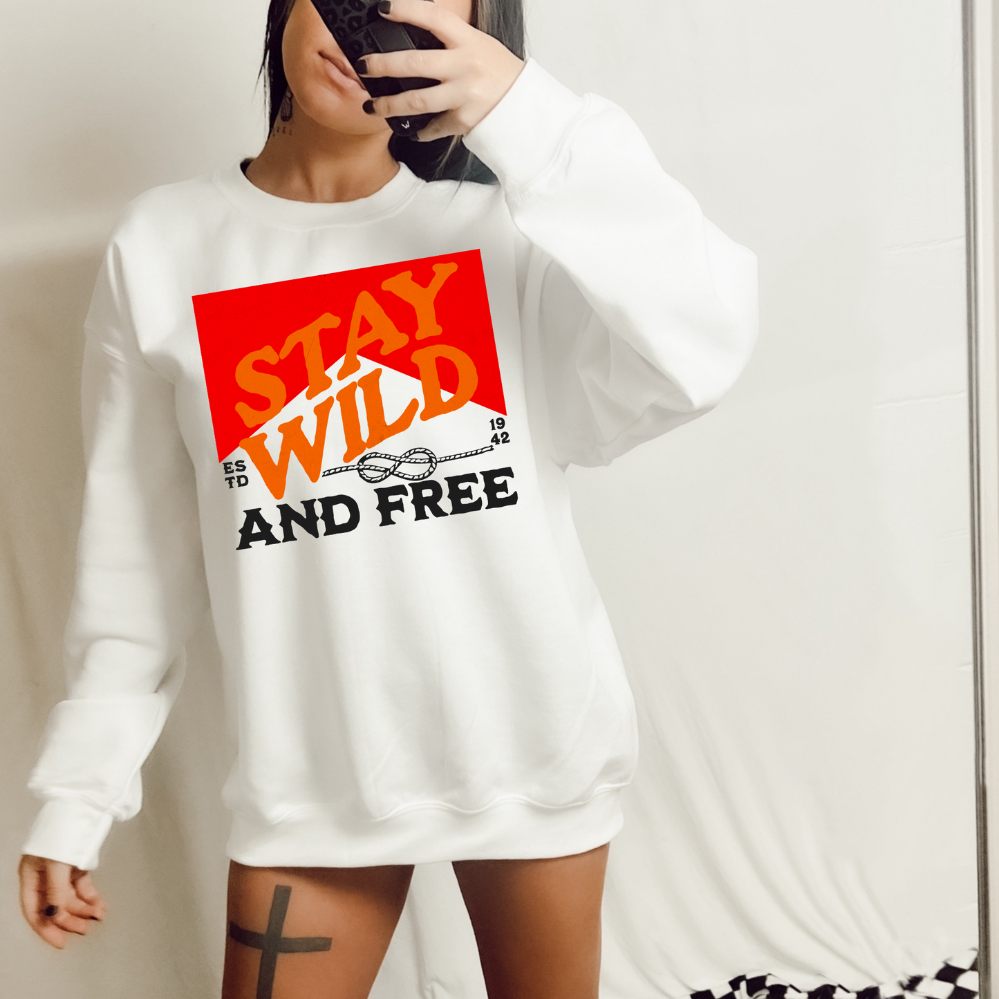 Stay Wild & Free Black Font Western DTF Transfer