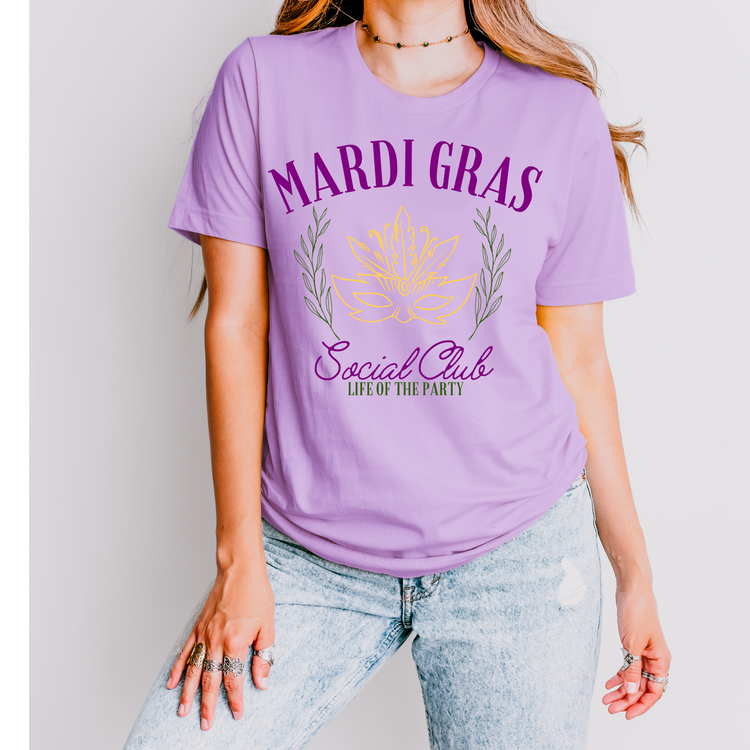 Mardi Gras Social Club Outline DTF Transfer