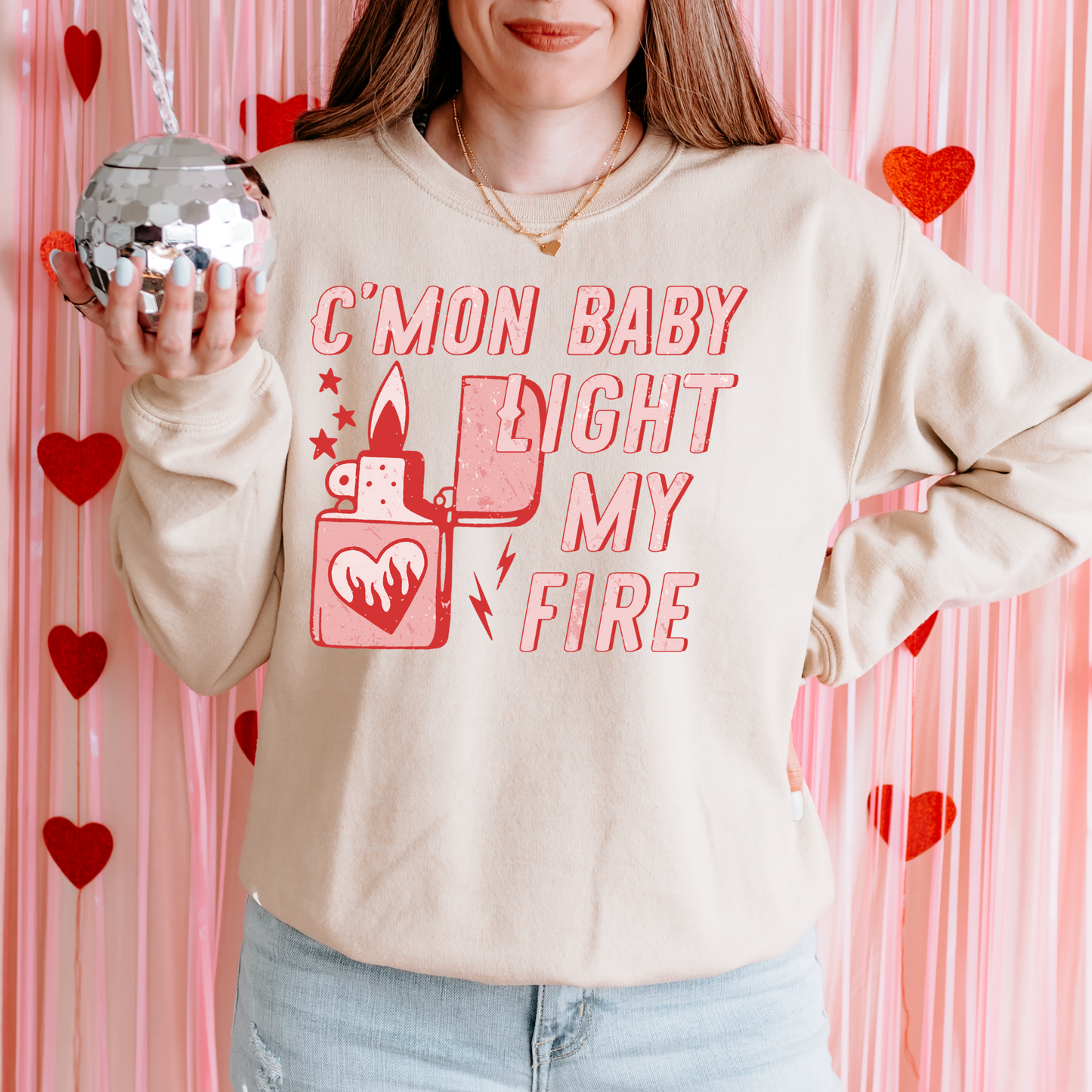 C'Mon Baby Light my Fire Valentine's DTF Transfer