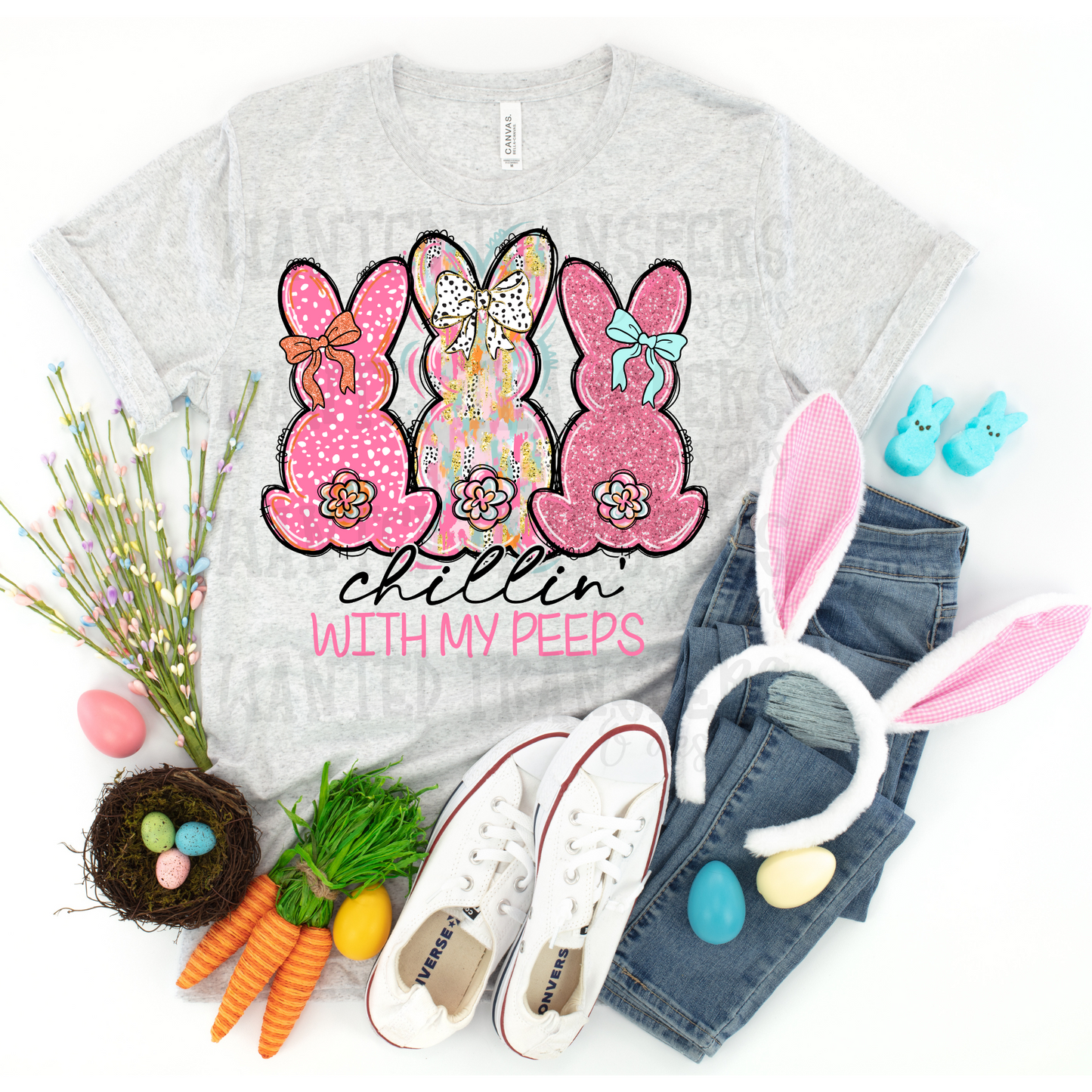 Chillin' with my Peeps Brushstroke Easter DTF Transfer