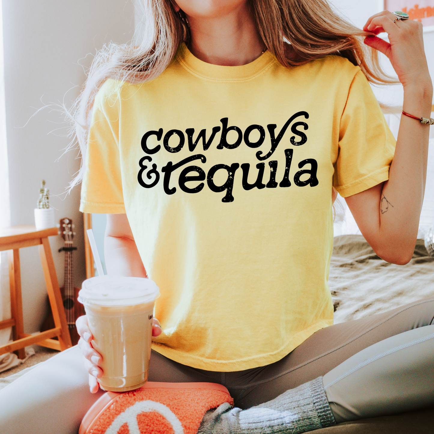 Cowboys & Tequila Distressed Western DTF Transfer