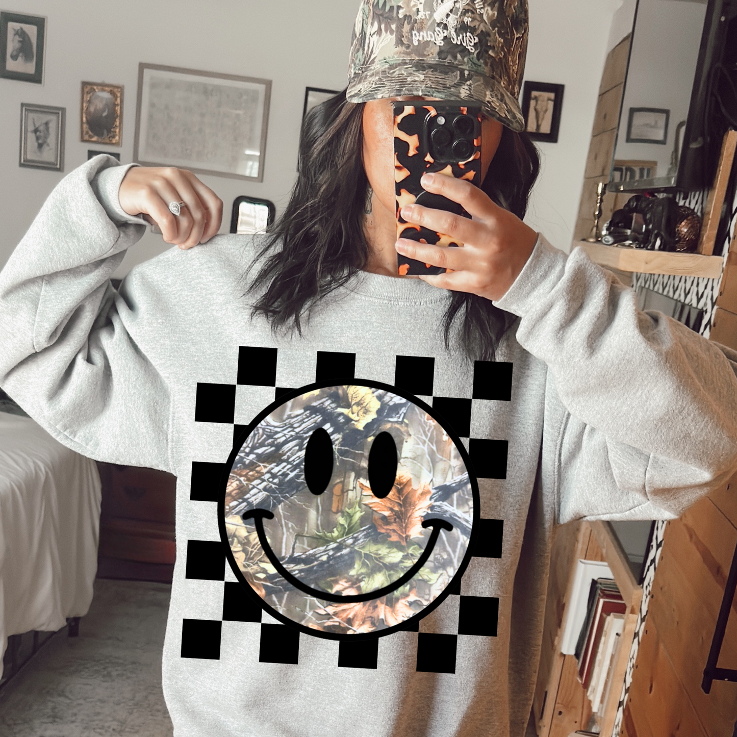 Camo Happy Checkered Trendy DTF Transfer