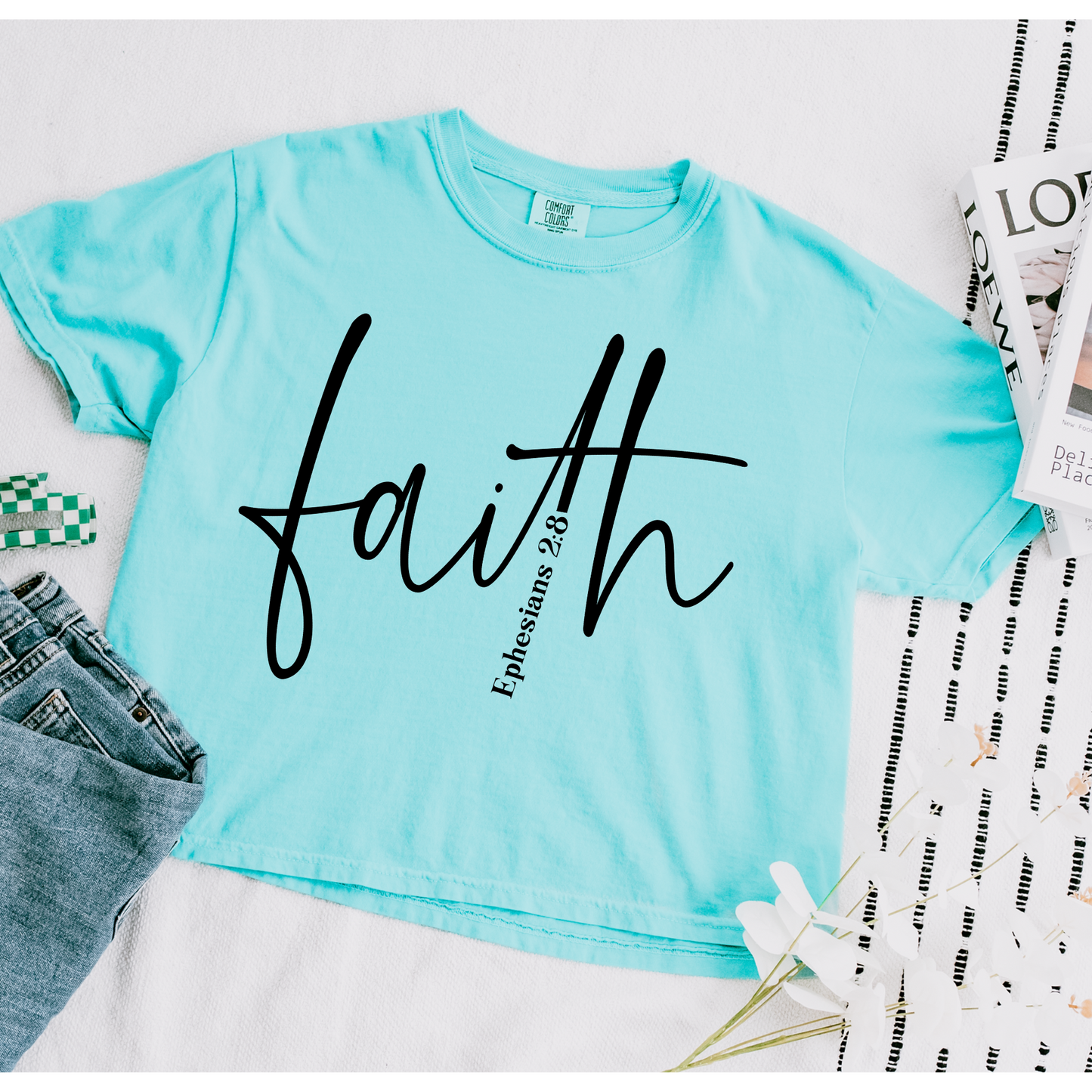 Bible Verse Esphesians 2:8 Black Font Faith DTF Transfer