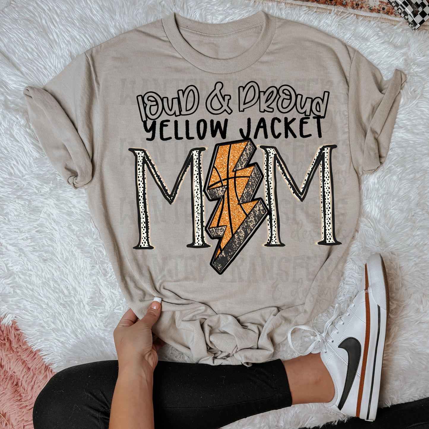 Basketball School Spirit Yellow Jacket DTF Transfer
