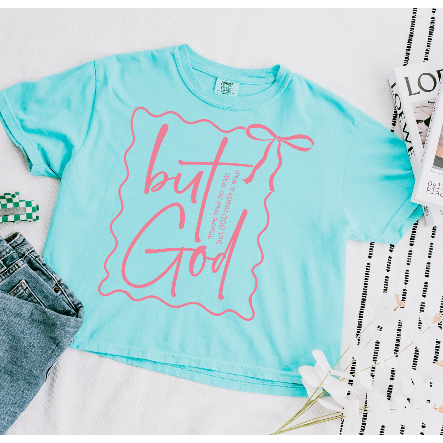 But God Light Pink Font Faith DTF Transfer