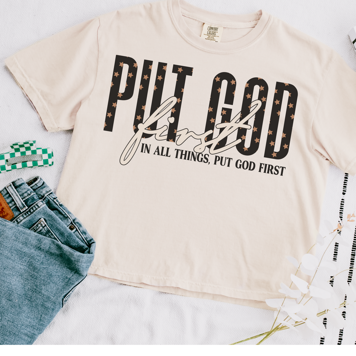 Put God First Trendy Faith DTF Transfer