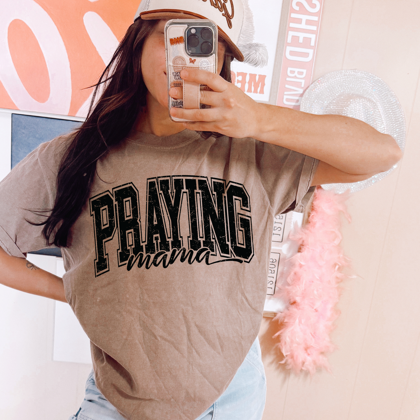 Praying Mama Black Font Faith DTF Transfer