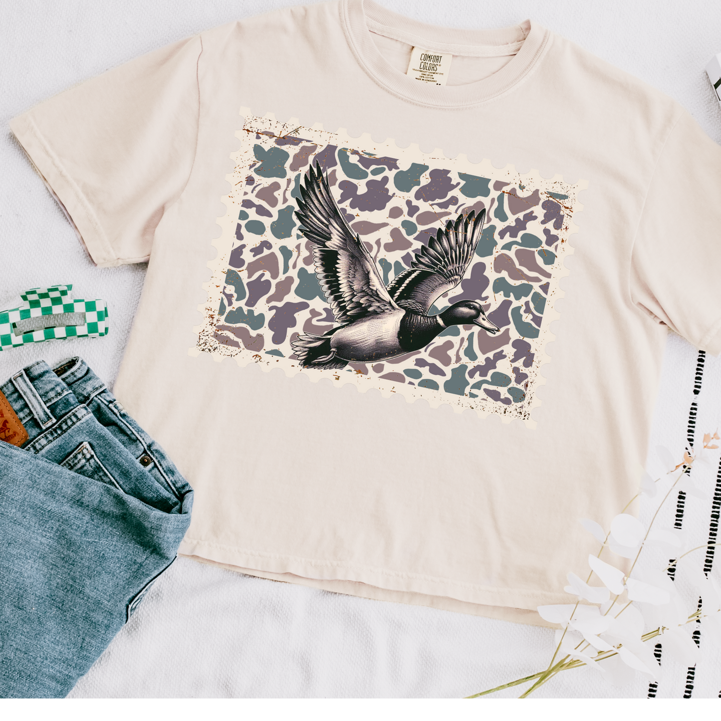 Camo Mallard Duck Stamp DTF Transfer