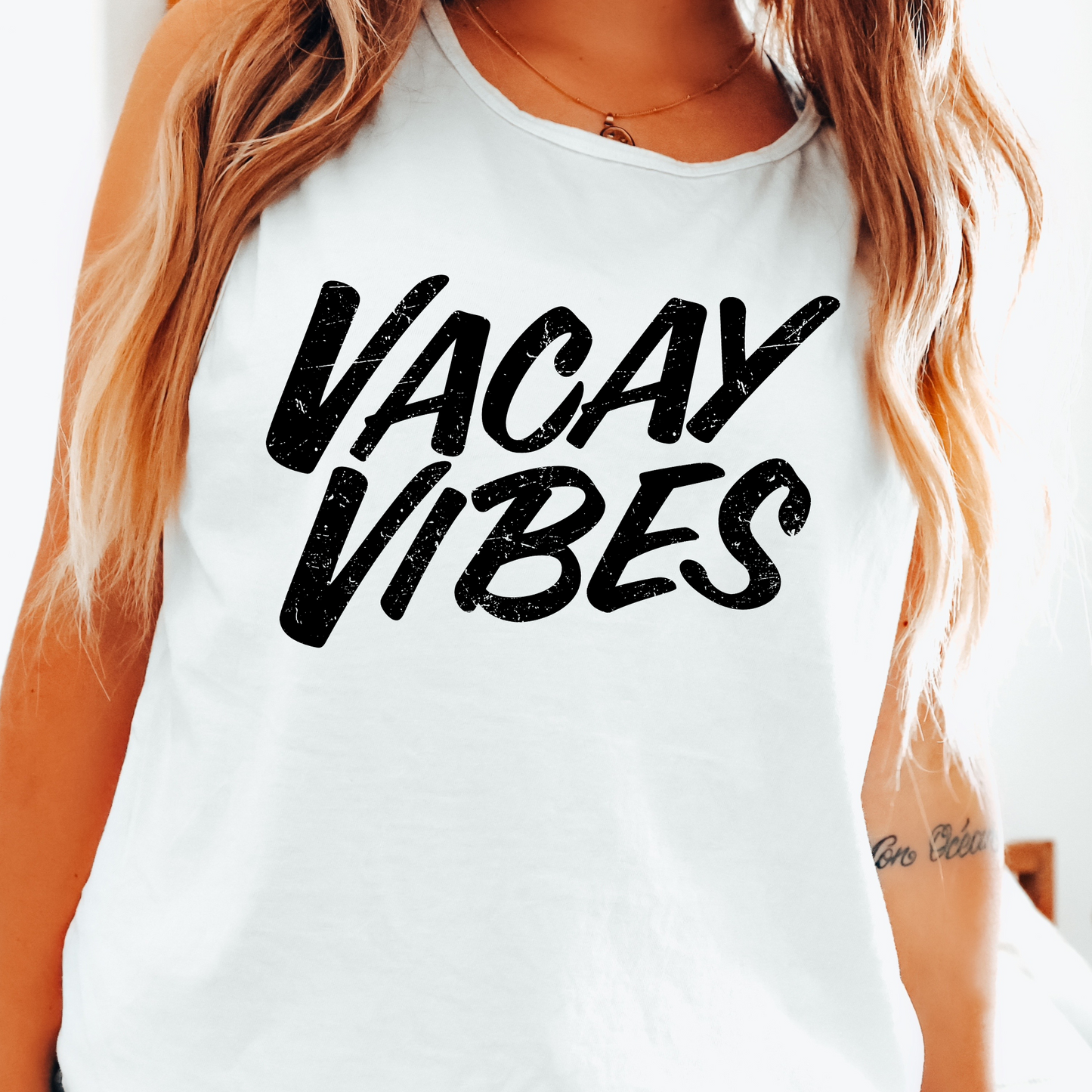 Vacay Vibes Summer DTF Transfer Black Font