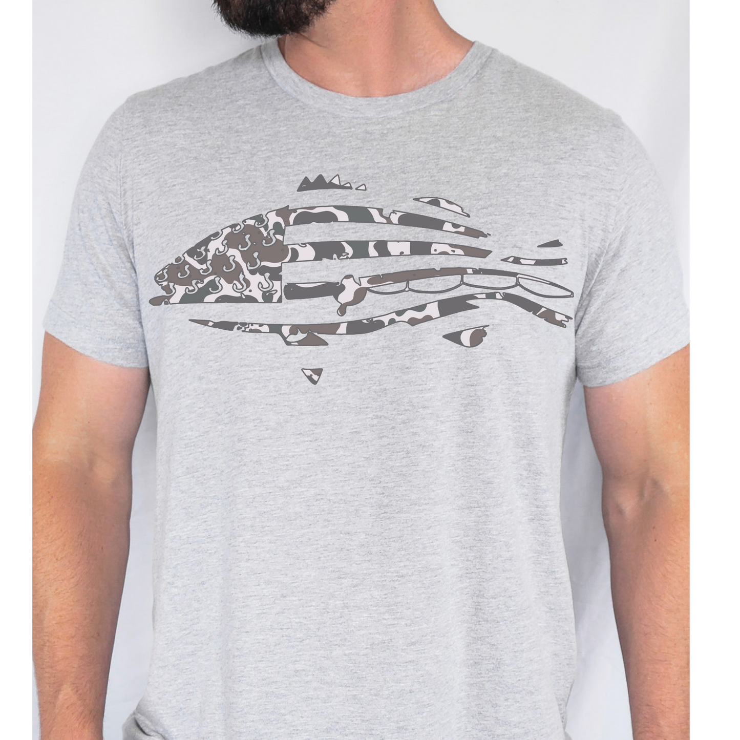 Camo Bass Fishing DTF Transfer