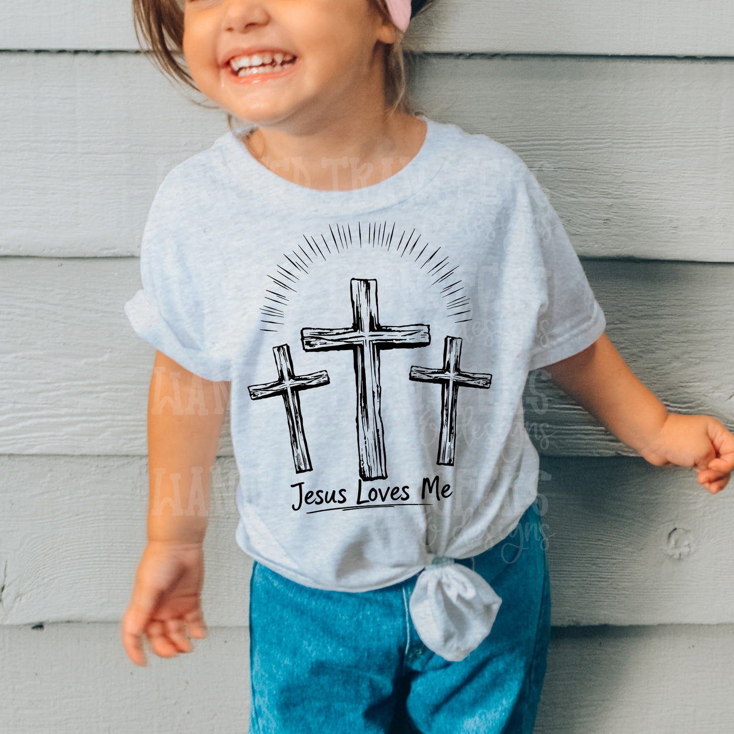 Jesus Loves Me Black Font DTF Transfer